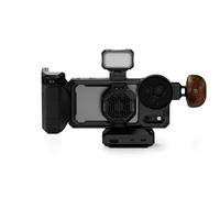 TILTA Khronos - Funda para iPhone 17 Pro Max, compatible con iPhone 17 Pro con mango Focus PD, sistema de refrigeración y mango circular de madera, color negro TK-IP17-PMB-B