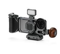 TILTA Khronos - Funda para iPhone 17 Pro Max, funda compatible con iPhone 17 Pro con mango Focus PD, sistema de refrigeración y mango circular de madera, gris espacial TK-IP17-PMB-SG