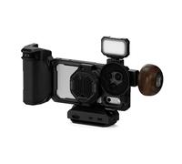 TILTA Khronos - Funda para iPhone 17 Pro Ultimate Kit, jaula de teléfono compatible con iPhone 17 Pro con mango Focus PD, sistema de refrigeración y mango circular de madera, color negro TK-IP17-PB-B