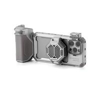 TILTA Khronos - Jaula de teléfono para iPhone 15 Pro Max con sistema de refrigeración, mango Focus PD, bandeja de filtro de liberación rápida y kit avanzado de filtro magnético FSND 0.6/1.2, blanco