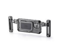 TILTA Khronos jaula del teléfono para el iPhone 15 Pro Max con mango ajustable, de aleación de aluminio móvil de vídeo Rig, Smartphone caso estabilizador para videografía - Gris Espacio TK-IP15-PMA-SG