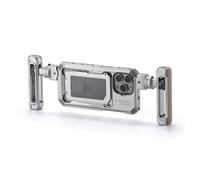 TILTA Khronos Jaula del teléfono para el iPhone 15 Pro MAX con Mango Ajustable, de aleación de Aluminio móvil de vídeo Rig, Smartphone Caso estabilizador - Blanco Titanio TK-IP15-PMA-TW