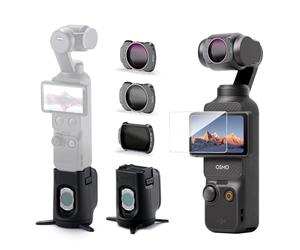 Tilta Kit Luz y Sombra para dji Osmo Pocket 3/4, ND Variable ND2-32, Black Mist 1/4 Filtro, CPL magnético Filtro, Expansor filtros con Patas trípode Ocultas, Protector AR, TA-T96-C