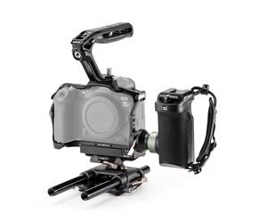 TILTA R5 Mark II - Jaula completa para cámara compatible con Canon R5 Mark II con sistema de refrigeración, mango superior Xeno y kit avanzado de mango PD - Negro TA-T68-C-B