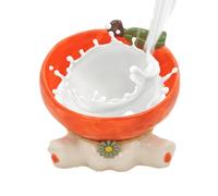 Tilted Cat Bowl - Cute Kitten Bowls | 13x10x8cm Pet Bowl with Angled Base, Sturdy Ceramic Feeder Accessory, Pet Supplies Feeding Bowls, Mealtime Cat Supplies for Small Animals