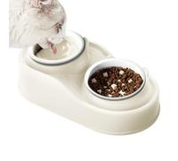 Tilted Cat Food Bowls, 15 Degree Tilted Pet Bowls, Raised Pet Puppy Dishes, Anti Vomiting Dog Bowls, Double Pet Bowls for Dogs,Ceramic Double Pet Bowls, Raised Feeding Bowls for Cats,