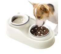 Tilted Cat Food Bowls, 15 Degree Tilted Raised Pet Puppy Ceramic Double Dishes, Pets Supplies Anti Vomiting Pet Double Bowls for Small, Medium and Large Size Dogs, Cats, and Puppies