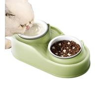 Tilted Cat Food Bowls, 15° Raised Ceramic Double Dishes, Anti-Vomiting Pet, 2-Piece Set For Small, Medium, Large Dogs and Cats, Ergonomic Design For Comfortable Feeding, Stylish