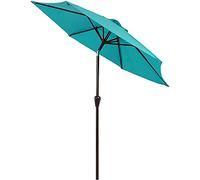 Tilting Garden Parasol Patio Umbrella with Hand Crank Waterproof and UV Protection Sun Shades Beach Outdoor Parasols