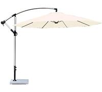 Tilting Garden Parasol Umbrella 2.7M- Hand Crank Aluminium Frame 360 Degrees RotatingLarge Outdoor Sun Shade with Crank Handle P