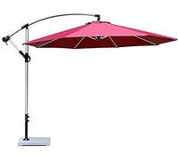 Tilting Garden Parasol Umbrella 2.7M- Hand Crank Aluminium Frame 360 Degrees RotatingLarge Outdoor Sun Shade with Crank Handle P