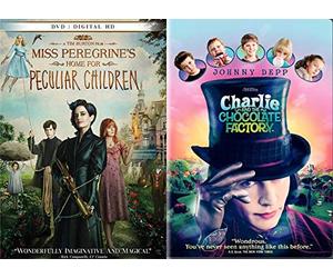 Tim Burton's Wonky Kids Movie Night Pack: Miss Peregrine's Home For Peculiar Children & Charlie and the Chocolate Factory (2 DVD Bundle)