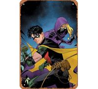 TIM DRAKE ROBIN #6 B DAN MORA - Estaño de metal de dibujos animados retro de anime, decoración divertida, regalos de estrellas, pósteres hippie, habitación retro, dibujos animados, animación, coche
