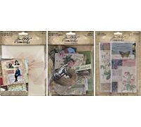 Tim Holtz Idea-Ology 2022 Acordeón Folio, Tarjetas de Bolsillo y Memorias Ephemera Pack - Paquete de 3 artículos