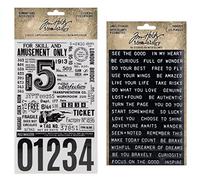 Tim Holtz Idea-Ology 2022 - Etiquetas adhesivas excéntricas para etiquetas de roturas y pensamientos, paquete de 2 paquetes (TH94229, TH94237)