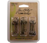 Tim Holtz Idea-ology Idea-Ology Metal Memo Pins 1.5" 30/Pkg-Antique Nickel, Brass & Copper Pines de Notas, Cobre Níquel, marrón