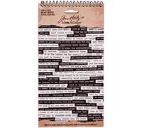 Tim Holtz Idea-ology Spiral Bound Sticker Book 4.5"X8.5"-Small Talk Idea-Ology-Libro de calcomanías Encuadernado en Espiral, 11,4 x 21,5 cm, Charla pequeña, Vinilo, Negro, Blanco, S