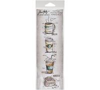 Tim Holtz Mini Blueprints Strip Cling Rubber Stamps 3"X10"-Fresh Brewed