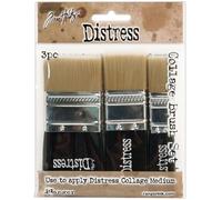 Tim Holtz Ranger THoltz Distress Collage Brushes 3pc Juego de 3 brochas, Marrón, 0.3x4.5x6 Inches