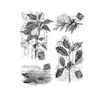 Tim Holtz Sellos adhesivos de 7 x 8.5 pulgadas, collage festivo