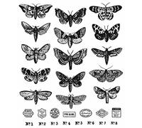 Tim Holtz - Sellos adhesivos de 7 x 8.5 pulgadas, estudio de polillas