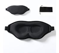 Tim & Tina Antifaz de seda para dormir, cómodo antifaz ajustable (3D negro (cubierta de borde))