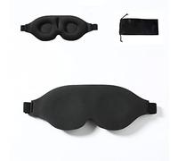 Tim & Tina Antifaz de seda para dormir, cómodo antifaz ajustable con los ojos vendados (negro 3D)