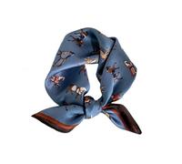 Tim & Tina Pañuelo cuadrado de seda con sensación de pelo, cabeza para dormir, bufanda de satén para mujer, 27.5 × 27.5 pulgadas, Caballo S1 (azul), Cuadrado