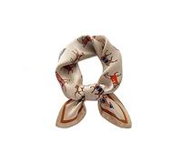 Tim & Tina Pañuelo cuadrado de seda con sensación de pelo, cabeza para dormir, bufanda de satén para mujer, 27.5 × 27.5 pulgadas, Caballo S2 (color crema), Cuadrado