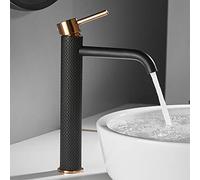 TIMACO Grifo mezclador de lavabo de baño de una sola manija para agua fría y caliente Disponible en negro y oro