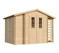 TIMBELA M389C Caseta de madera con leñera y trastero - 3,53 + 0,97 + 0,97 m2