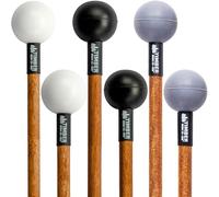 Timber Drum Co. Paquete de mazo de percusión, ensamblado en Estados Unidos, palos para marimba, rollo de platillos, glockenspiel, bloque de madera, poliéster duro, goma blanda/dura, 15.25 pulgadas