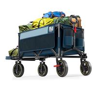 TIMBER RIDGE Carretilla Plegable XXXL de 300 L con Freno, portón Trasero Plegable, Bolsillo Lateral, portavasos y asa Ajustable. Carretilla Todoterreno para jardín