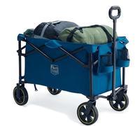 TIMBER RIDGE Carro Camping Plegable 200L con Portavasos Mango Ajustable Carro de Jardín para Todos los Terrenos Al Aire Libre Camping Compras Pesca Carga MAX 100kg
