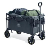 TIMBER RIDGE Carro Camping Plegable 200L con Portavasos Mango Ajustable Carro de Jardín para Todos los Terrenos Al Aire Libre Camping Compras Pesca Carga MAX 100kg