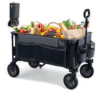 TIMBER RIDGE Carro Playa Carrito Plegable Transporte para Jardín Playa Campaña Compra al Aire Libre, Carreta con Bolsa de Cubierta Mango Ajustable hasta 100kg