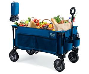 TIMBER RIDGE Carro Playa Carrito Plegable Transporte para Jardín Playa Campaña Compra al Aire Libre, Carreta con Bolsa de Cubierta Mango Ajustable hasta 100kg