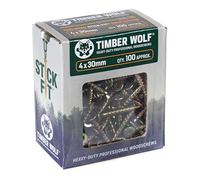 Timber TW40030 - Tornillos para madera (4 x 30 mm, 100 unidades, zinc y amarillo), color dorado