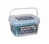 Timber Wolf Tornillos para madera para exteriores, 4 x 50 mm, bote de 500, color verde