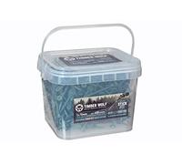 TIMBER WOLF Tornillos para madera para exteriores, 5 x 70 mm, bote de 400, color verde