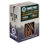 TIMBER WOLF TW50090 - Tornillos para madera, 5 x 90 mm, caja de 100, zinc y amarillo (dorado)