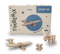 TIMBERIX Start 40 - Juego de 40 piezas de madera de alta calidad fabricado en Alemania