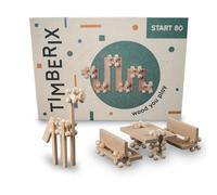 TIMBERIX Start 80 - Juego de piedras de conexión 100% de madera, compatible con KAPLA