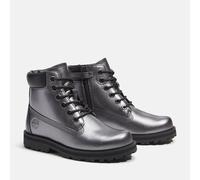 TIMBERLAND Botas con cordones y cremallera COURMA KID MID LACE. Color Plateado