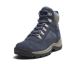 Timberland Botas de senderismo blancas con borde medio para mujer, Gamuza azul oscuro, 41 EU