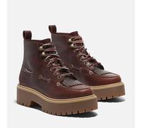 TIMBERLAND Botines con cuña y cordones Stone Street Mid Lace. Color burdeos