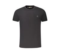 Timberland - Camiseta de algodón negra de corte entallado con cuello redondo y logo bordado - Tops - Hombre - Negro - M -