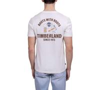 Timberland - Camiseta de hombre Relaxed con gráficos de trabajo lllustrados, crema, XL