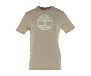 Timberland - Camiseta Estampada de Manga Corta y Cuello Redondo - Tops - Hombre - Beige - L -