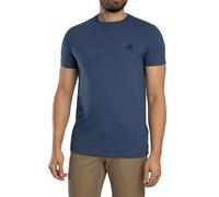 Timberland de los hombres Camiseta ajustada con logotipo bordado, Azul